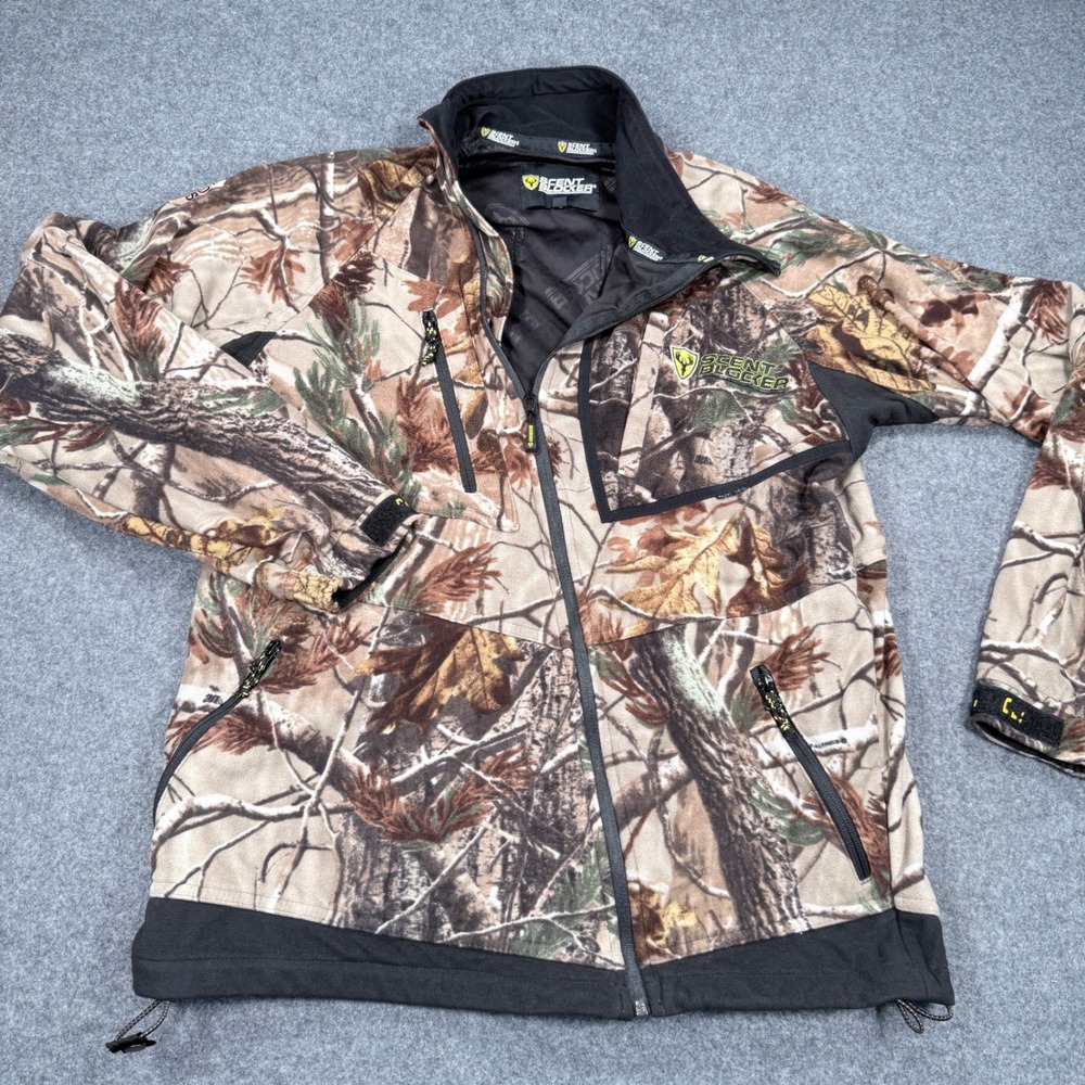 Scent Blocker Realtree Road Trips Camo Fleece Hunting Jacket Mens Medium Zip